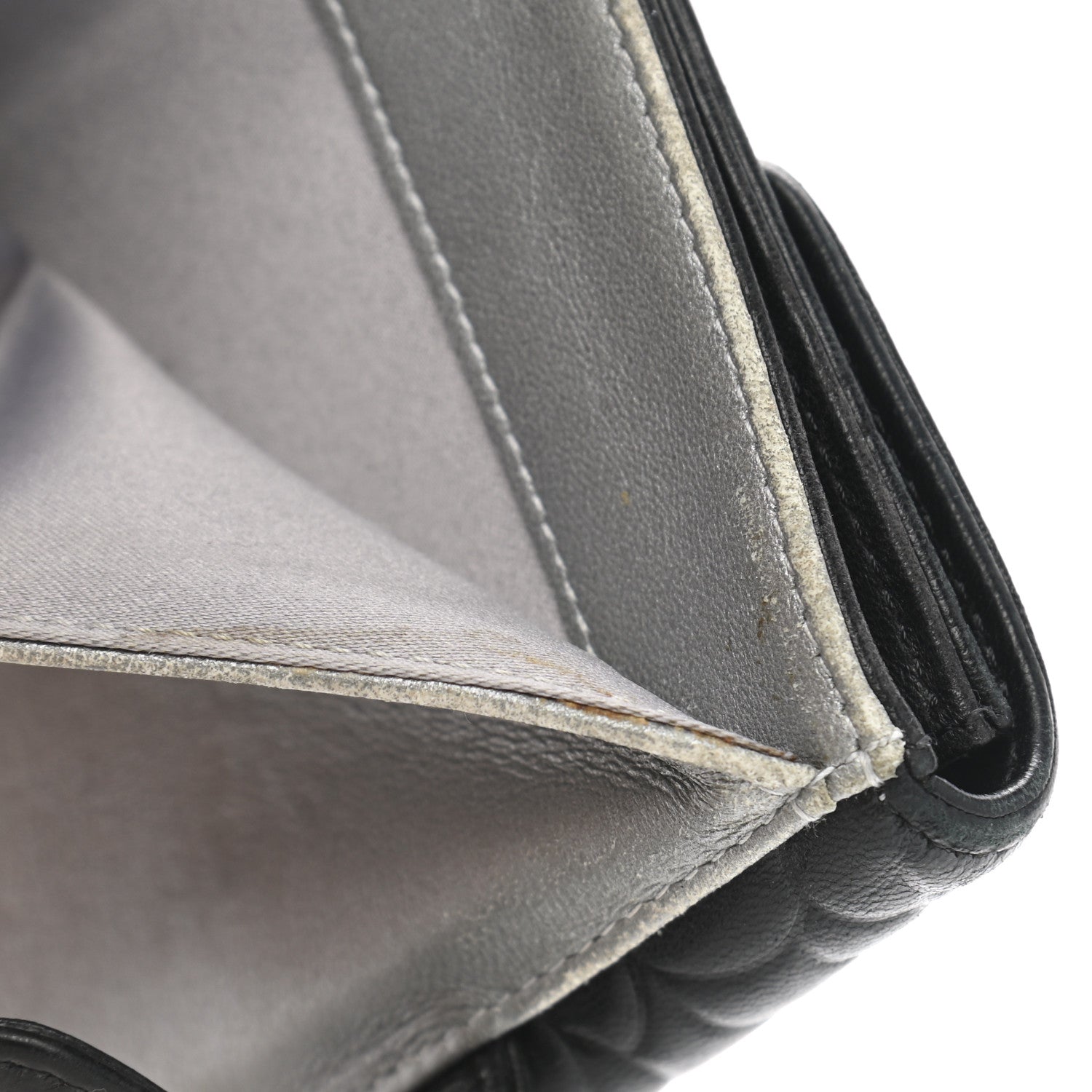 Chanel Lambskin Embossed Camellia French Wallet Black 12 of 16