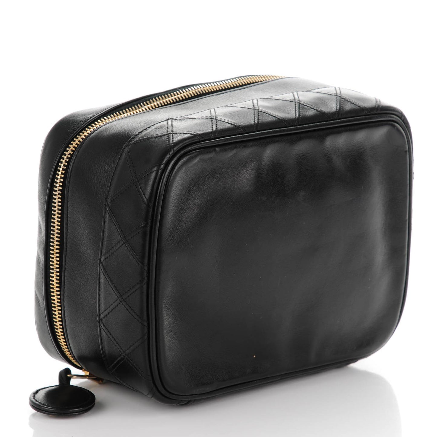 Lambskin Vanity Cosmetic Case Black