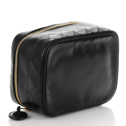 Chanel Lambskin Vanity Cosmetic Case Black 4 of 9
