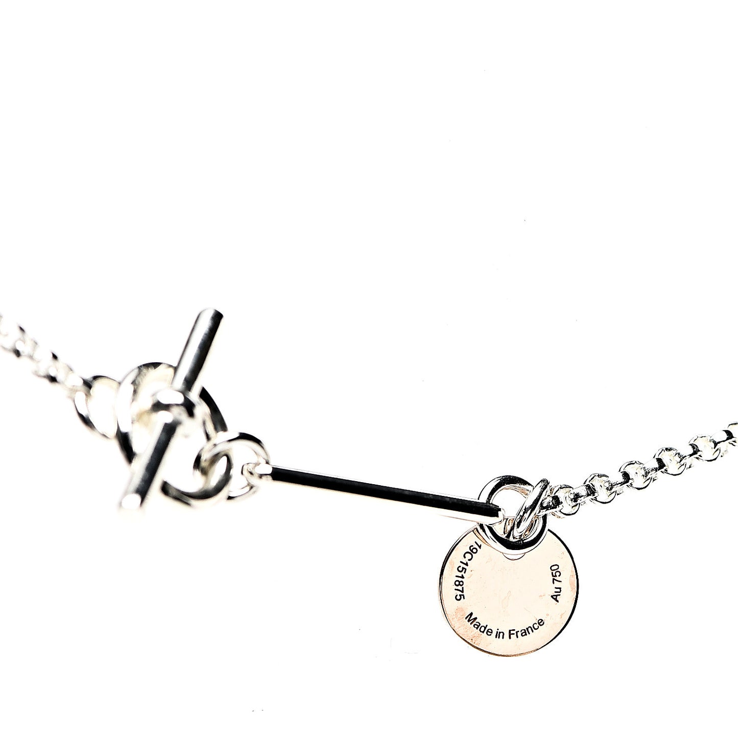 Sterling Silver 18K Rose Gold GM Ex-Libris Long Pendant Necklace