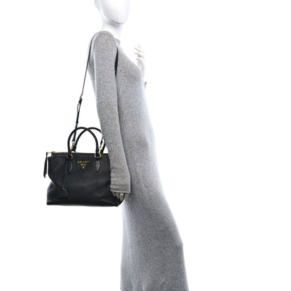 Prada Vitello Daino Tote Black 2 of 9
