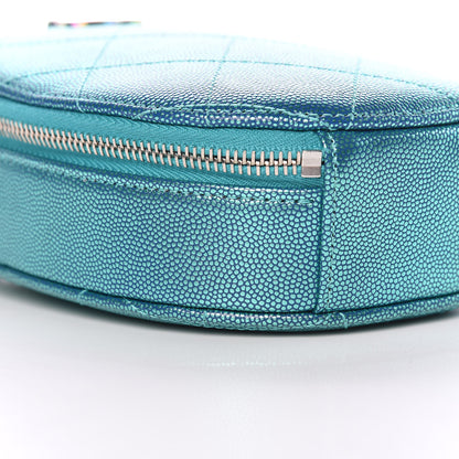 Chanel Metallic Caviar Quilted Camera Case Blue 8 of 10