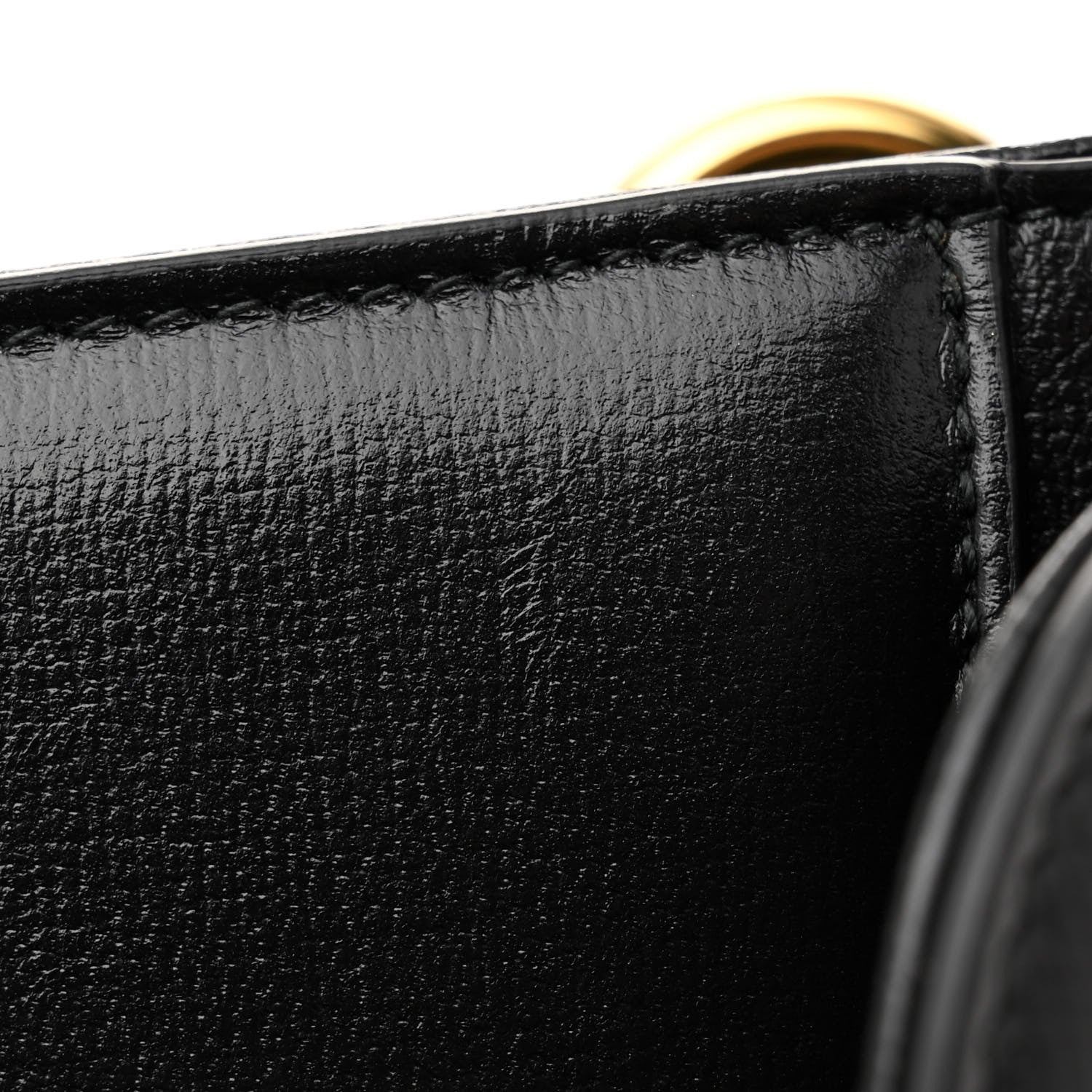 Gucci Textured Calfskin Medium Torchon GG Ring Shoulder Bag Black 12 of 12