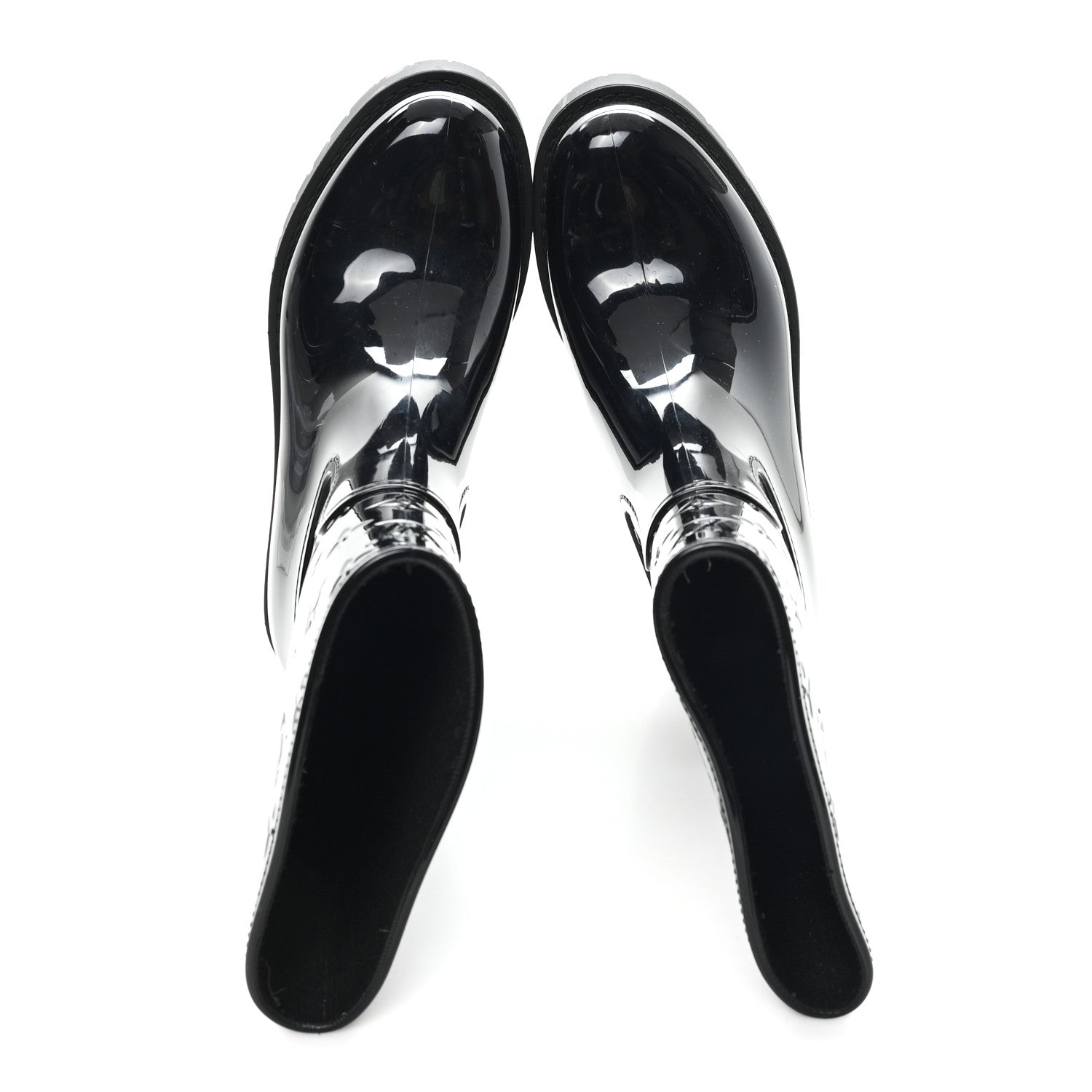 Louis Vuitton Rubber Embossed Monogram Drops Flat Half Boots 38 Black 2 of 8