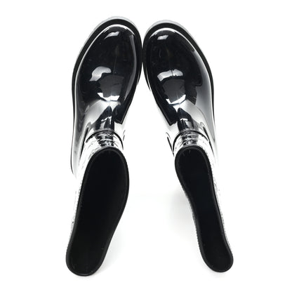 Louis Vuitton Rubber Embossed Monogram Drops Flat Half Boots 38 Black 2 of 8