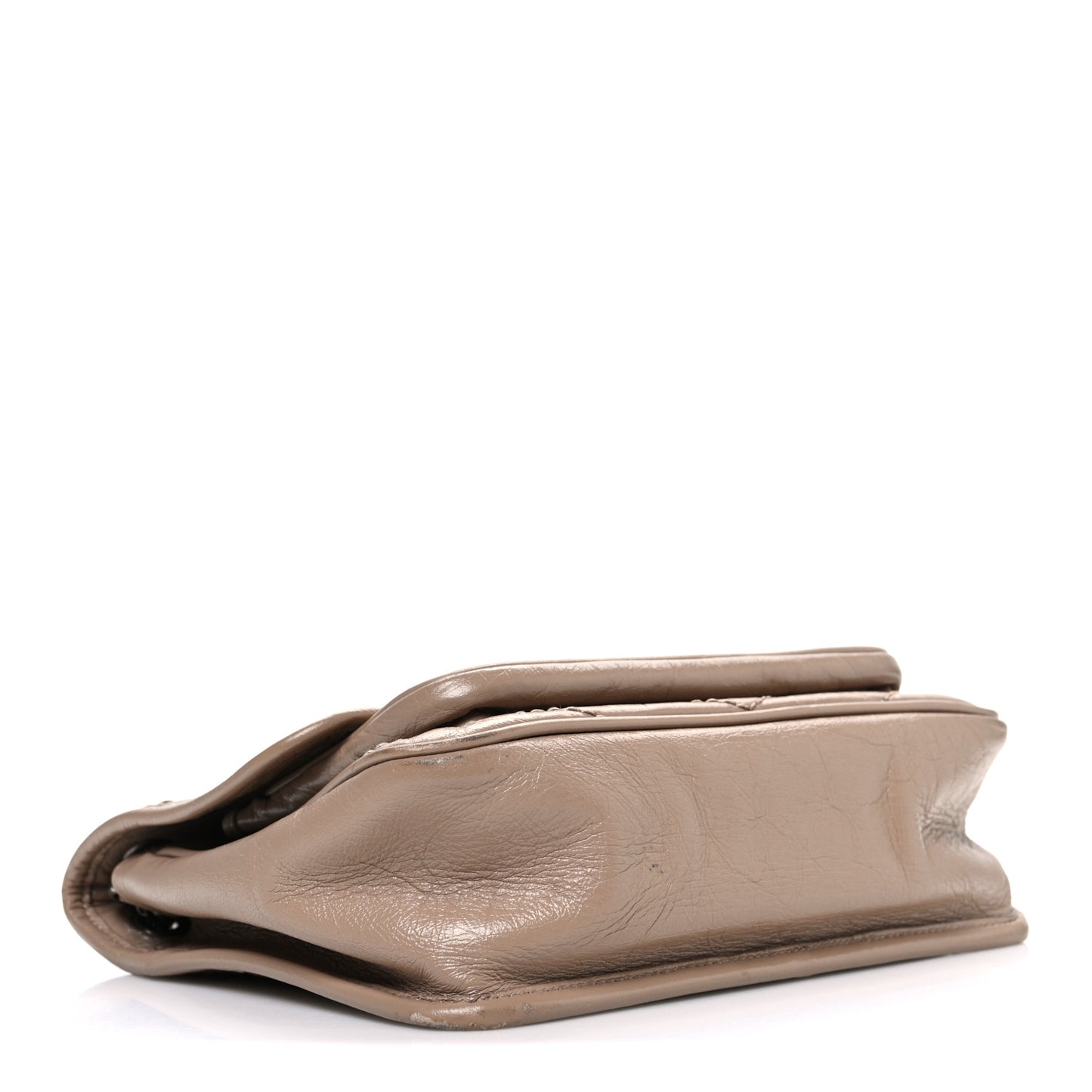 Crinkled Calfskin Matelasse Monogram Baby Niki Chain Satchel Natural Tan