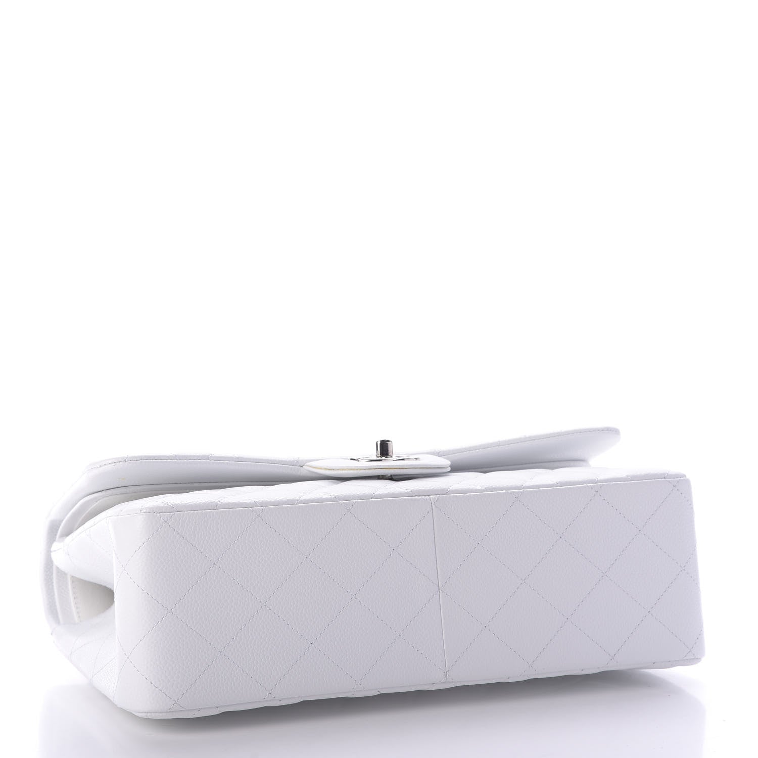 Chanel Caviar Quilted Jumbo Double Flap White 4 of 9