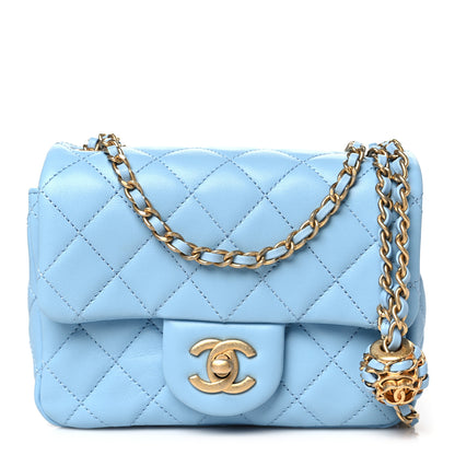 Chanel Lambskin Quilted Mini Pearl Crush Flap Light Blue 1 of 10