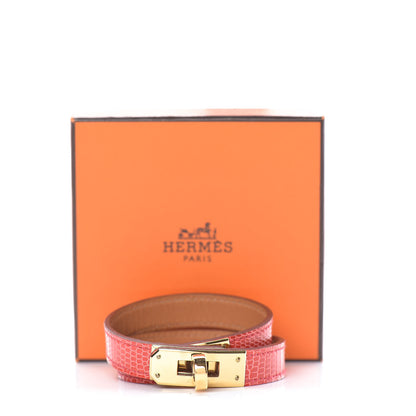 Hermes Lizard Kelly Double Tour Bracelet S Bougainvillea 6 of 6