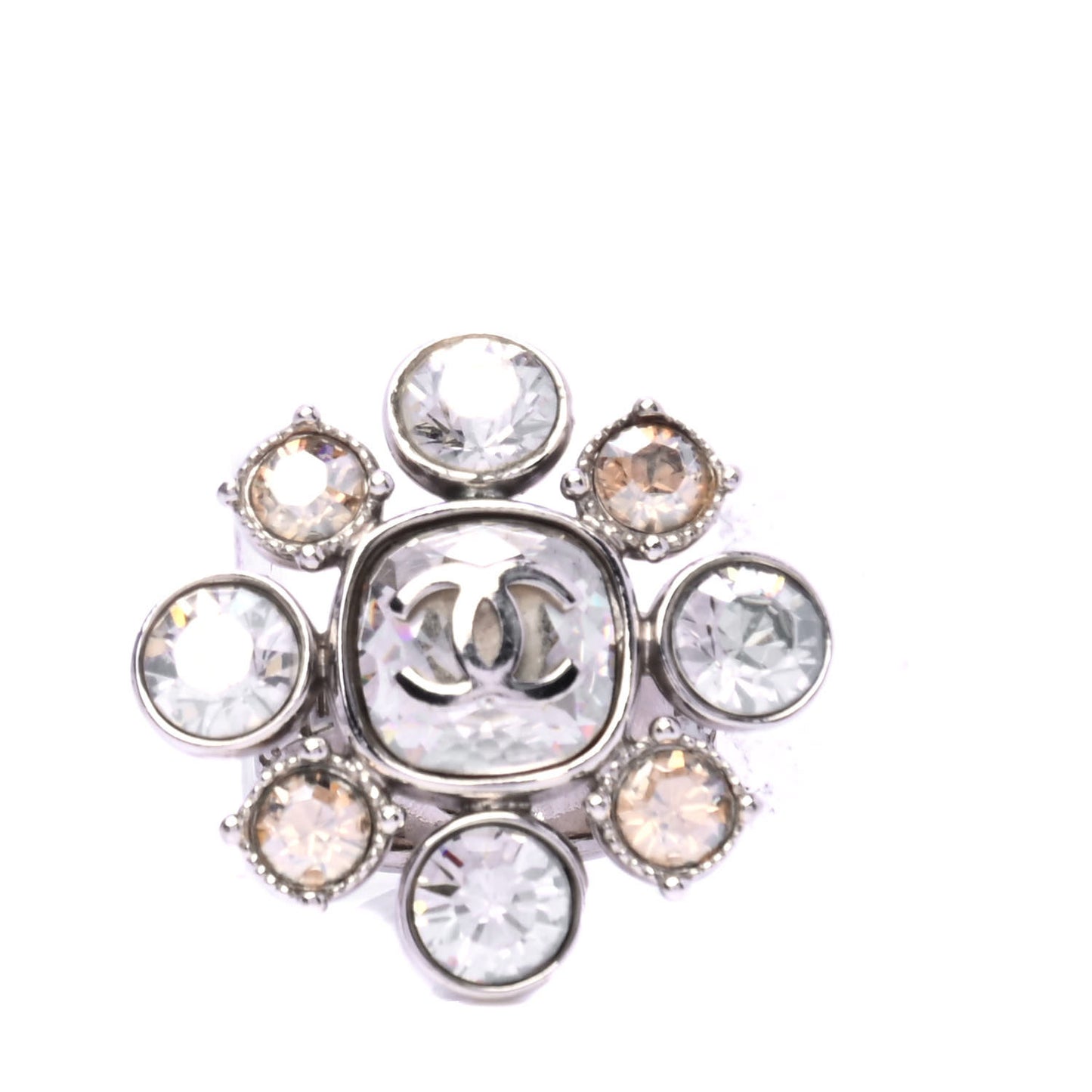 Crystal CC Ring 7.5 Silver Multicolor