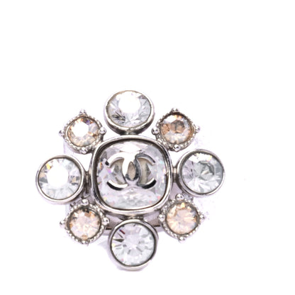 Chanel Crystal CC Ring 7.5 Silver Multicolor 1 of 5