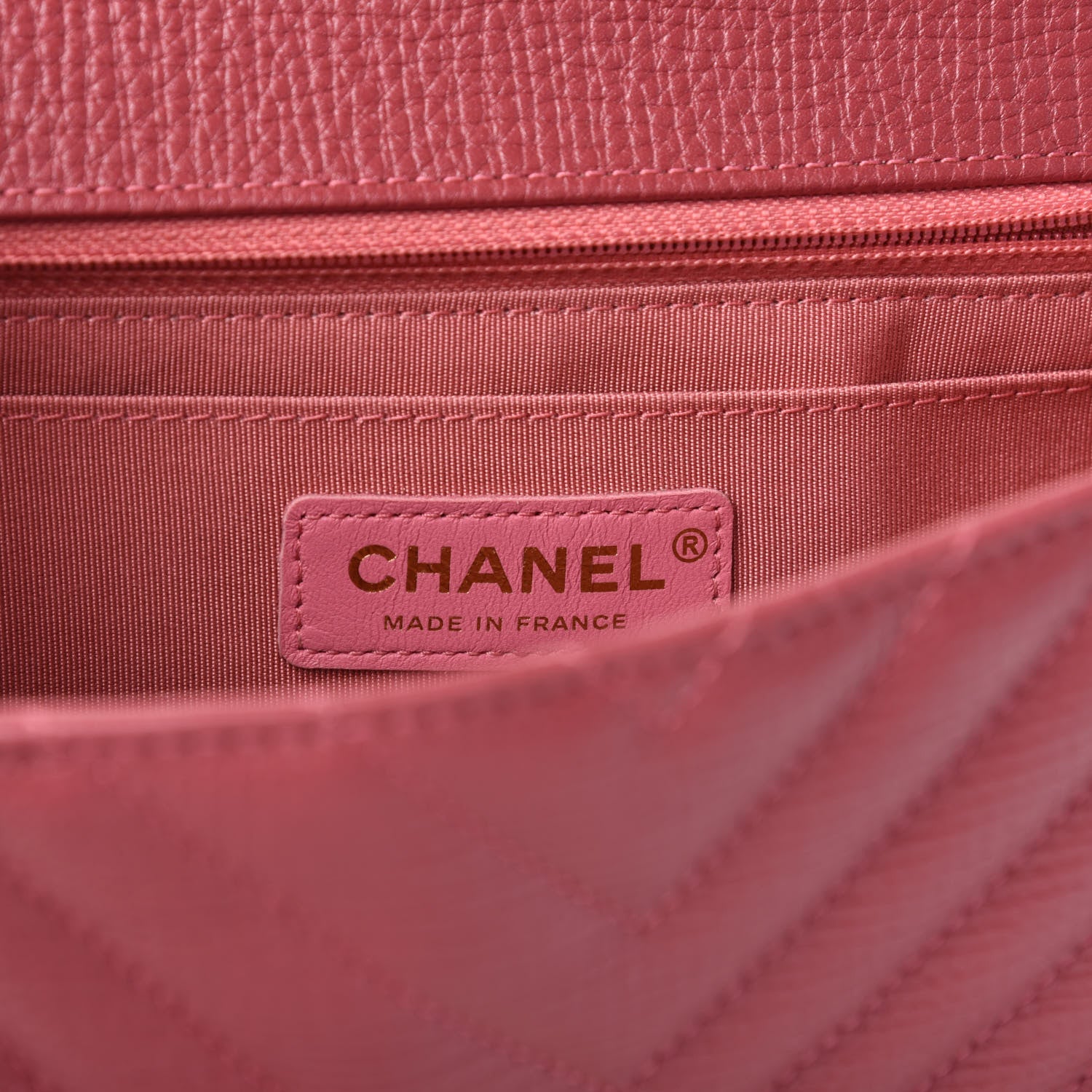Chanel Calfskin Chevron Quilted Statement Flap Pink 9 of 10