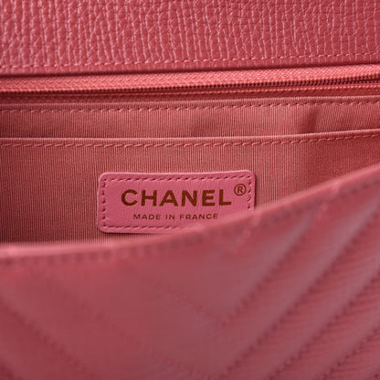 Chanel Calfskin Chevron Quilted Statement Flap Pink 9 of 10