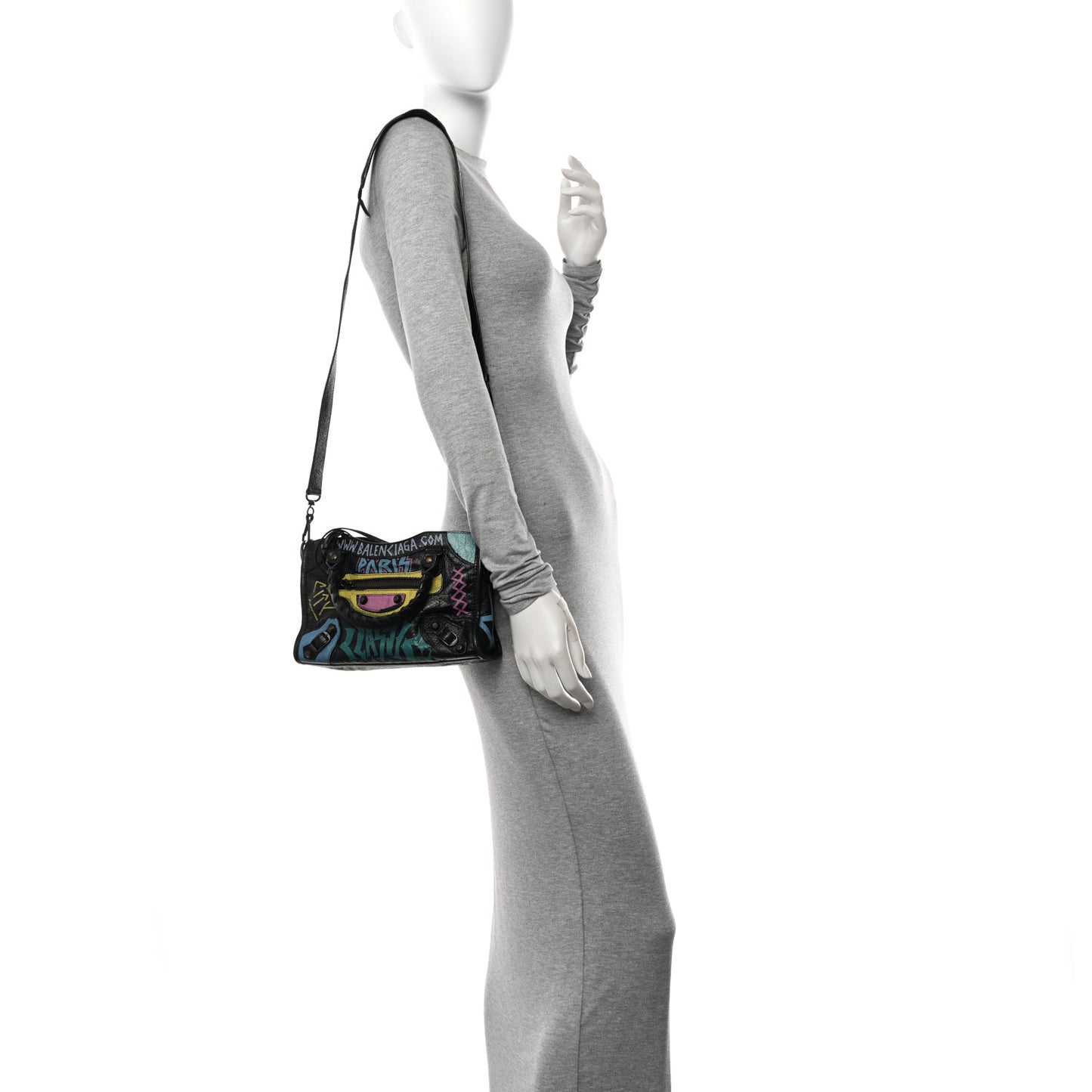 Agneau Arena Graffiti All Over Classic Hardware Mini City Black Multicolor