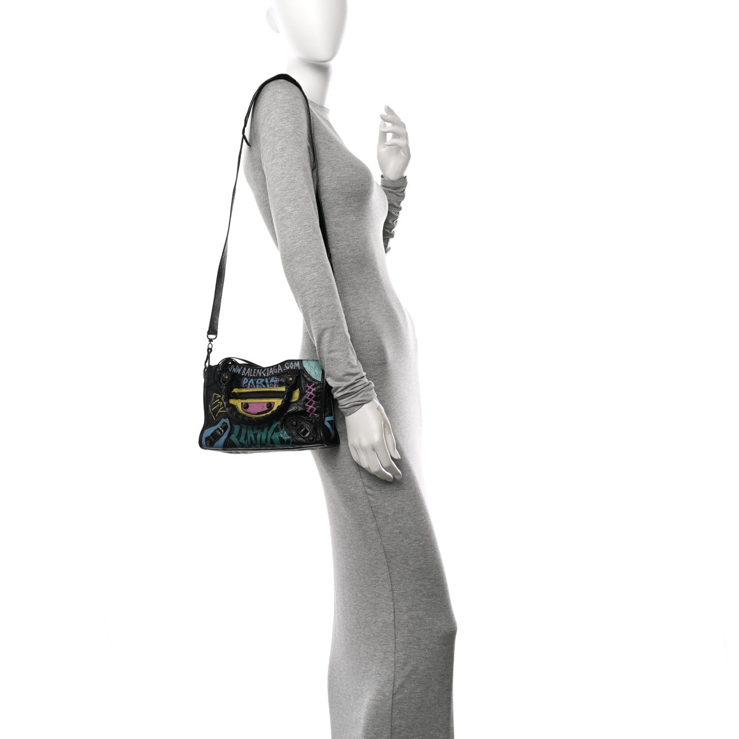 Balenciaga Agneau Arena Graffiti All Over Classic Hardware Mini City Black Multicolor 2 of 12