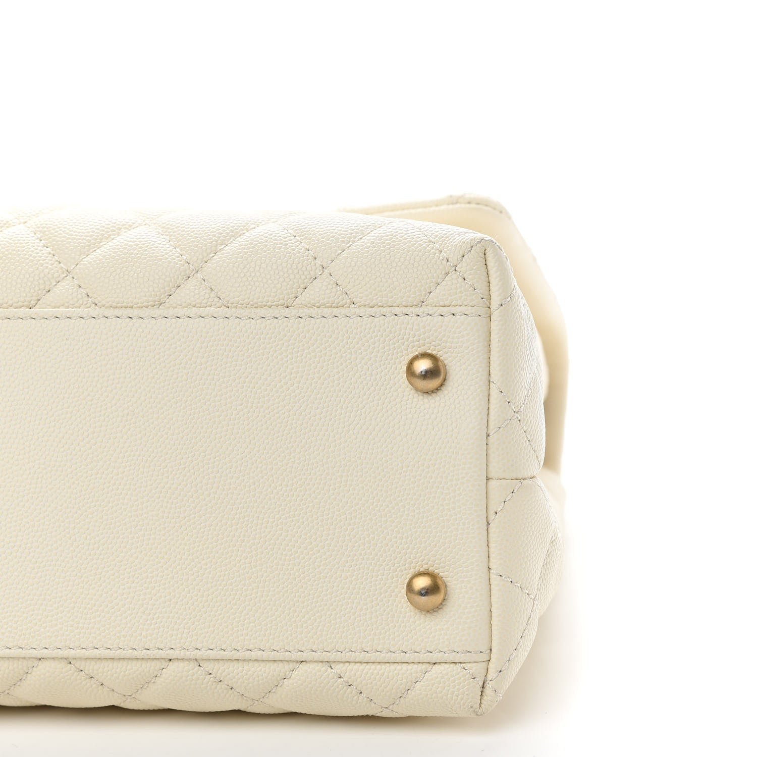 Chanel Caviar Lizard Quilted Medium Coco Handle Flap White 8 of 8