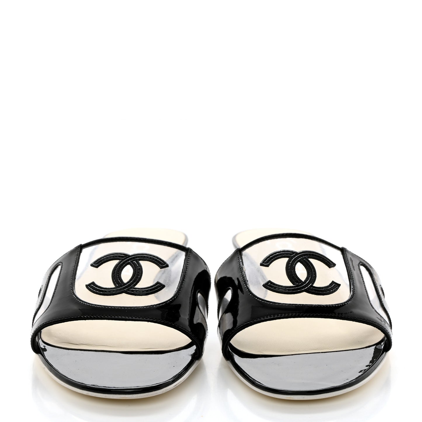 PVC Patent Leather CC Slides 37 Black