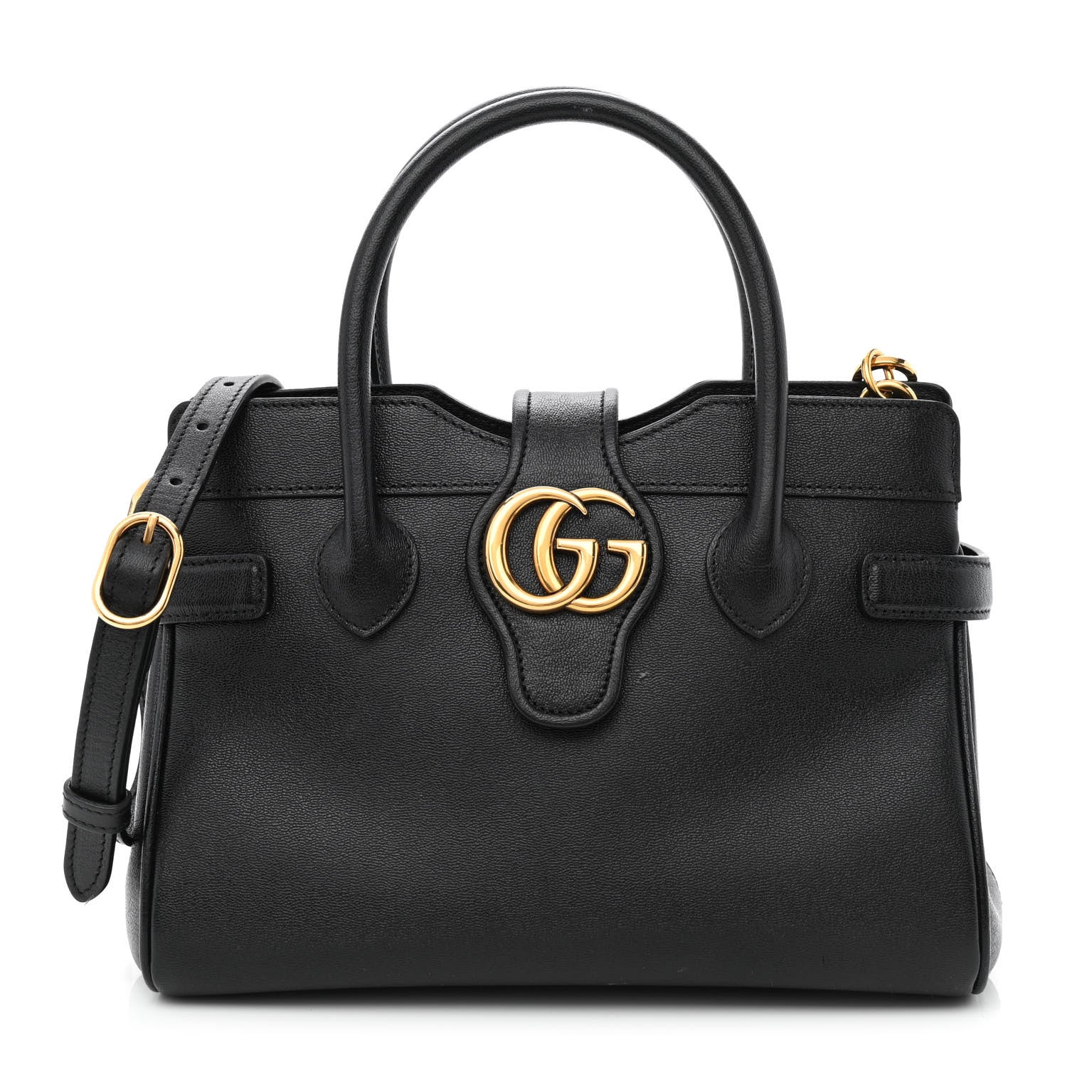 Gucci New Sakai Calfskin Lux Small Dahlia Top Handle Shoulder Bag Black 1 of 12