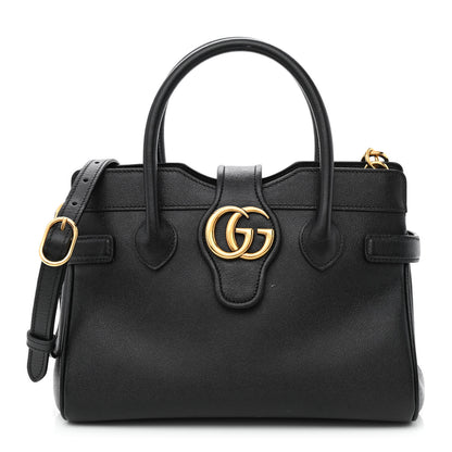 Gucci New Sakai Calfskin Lux Small Dahlia Top Handle Shoulder Bag Black 1 of 12