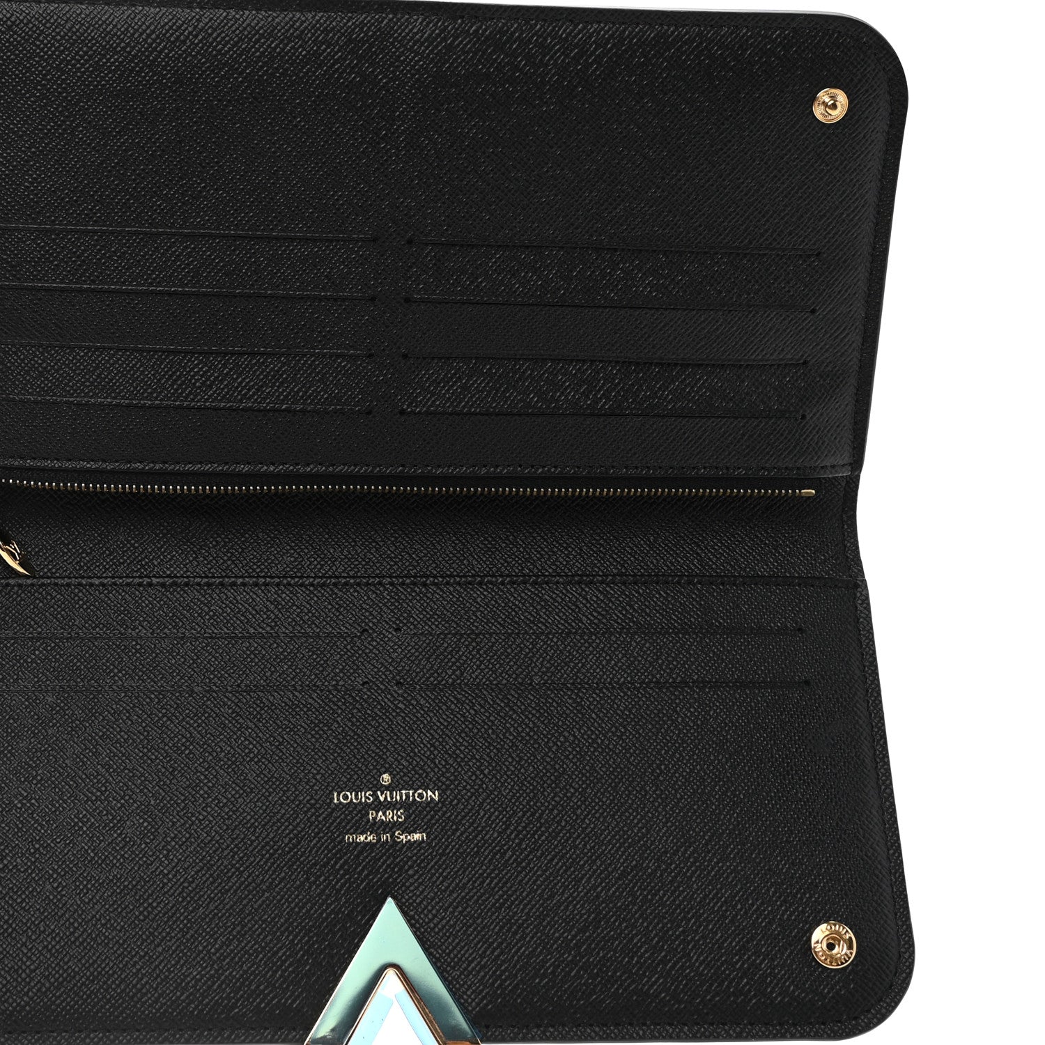 Louis Vuitton Monogram Calfskin Kimono Wallet Black 5 of 9