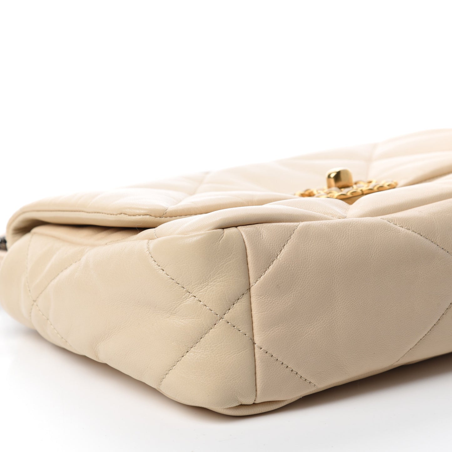 Lambskin Quilted Medium 19 Flap Light Beige