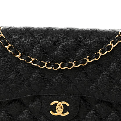 Chanel Caviar Quilted Jumbo Double Flap Black 8 of 14