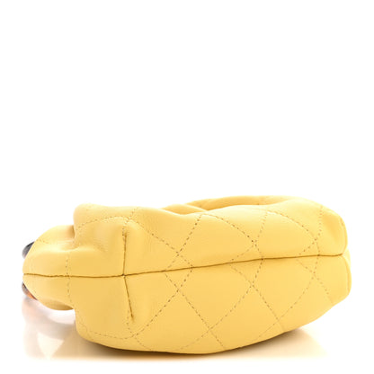 Chanel Lambskin Plexiglass Tortoise Shell Quilted Mini Pouch Yellow 4 of 7