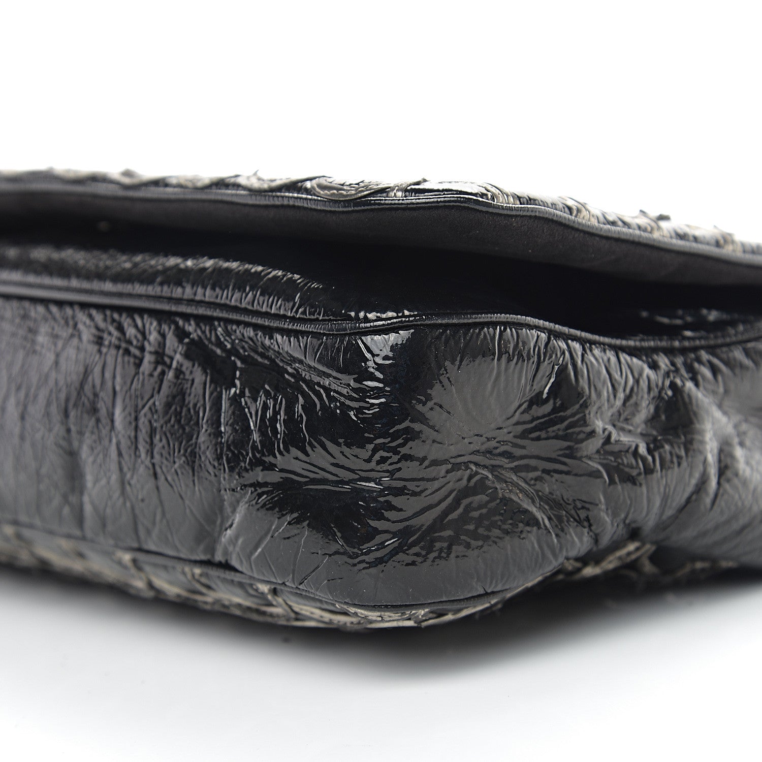 Chanel Distressed Patent Quilted Flap Bag Black 8 of 11