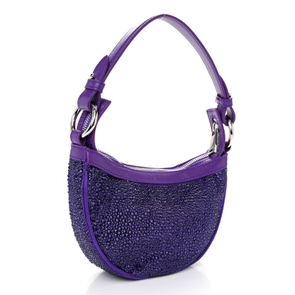 Versace Crystal Repeat Mini Hobo Purple 3 of 9
