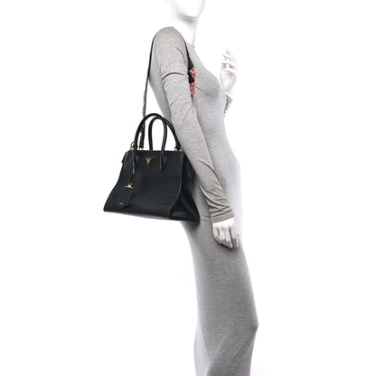 Prada Saffiano City Calfskin Greche Paradigme Bag Black Begonia 2 of 10