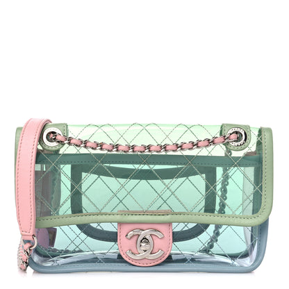 Chanel Lambskin PVC Quilted Mini Coco Splash Flap Blue Green 1 of 10