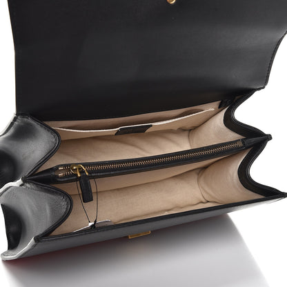 Gucci Moon Calfskin Web Medium Dionysus Bamboo Top Handle Bag Black Bright Evergreen Hibiscus Red 6 of 8