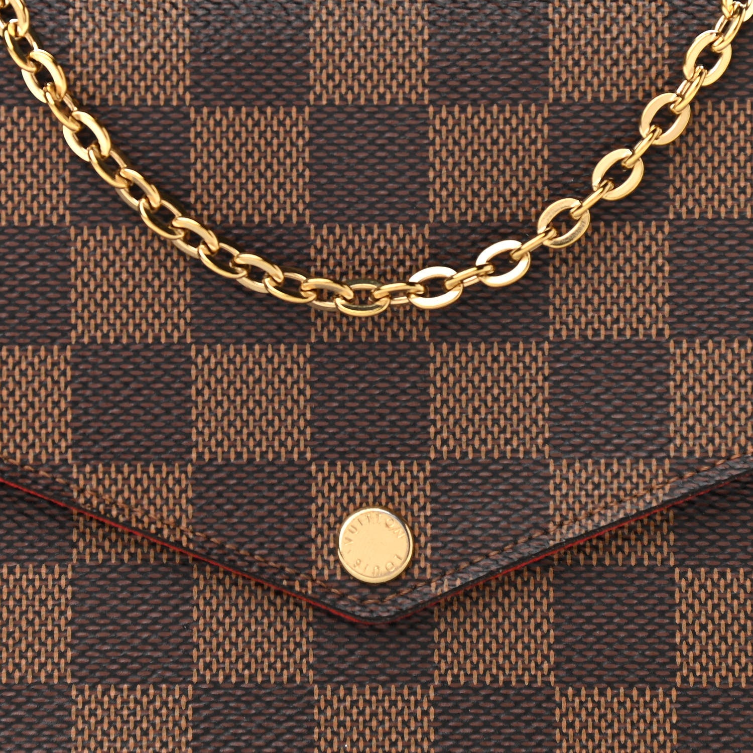 Louis Vuitton Damier Ebene Pochette Felicie Chain Wallet 8 of 11