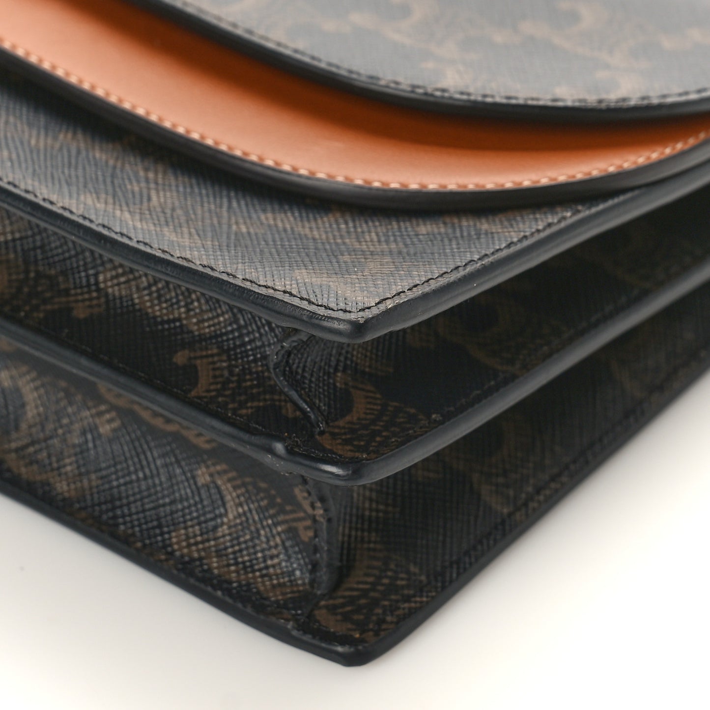Triomphe Canvas Lambskin Wallet On Strap Tan