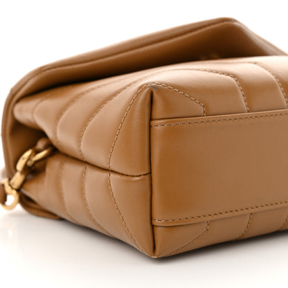 Saint Laurent Calfskin Y Quilted Monogram Toy Loulou Crossbody Bag Dark Natural 9 of 10