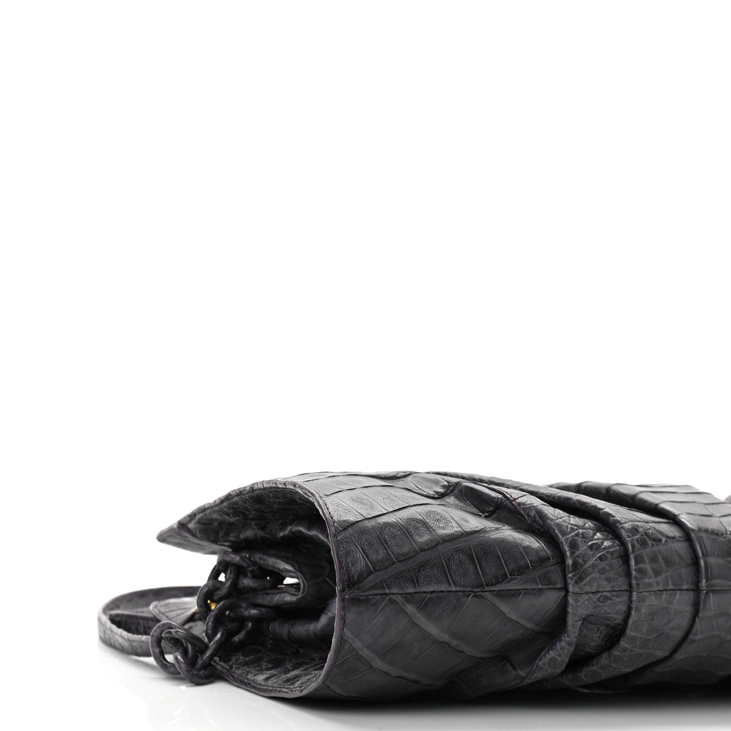Crocodile Slim Frame Chain Clutch Degrade