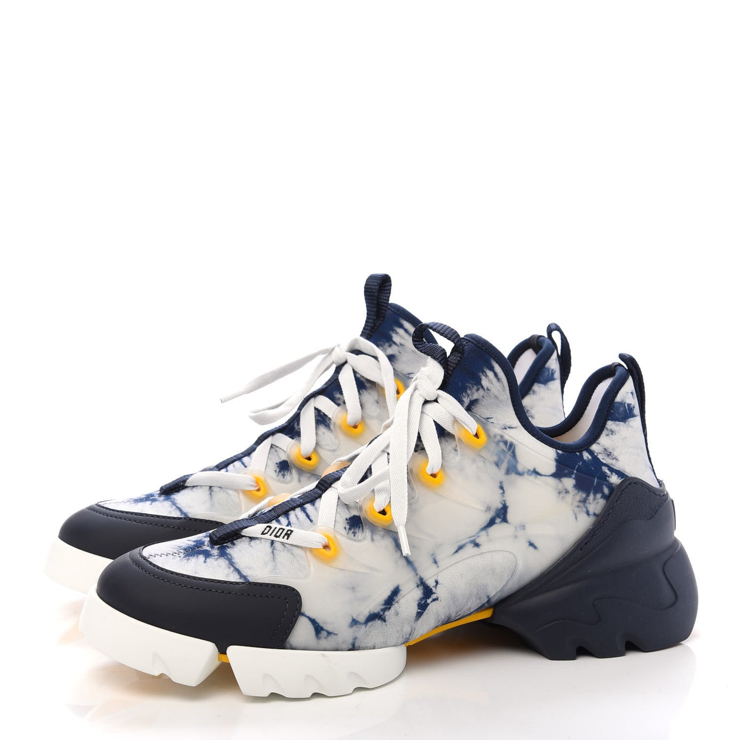 Technical Fabric Tie & Dior Print Womens D-Connect Sneakers 41 Denim