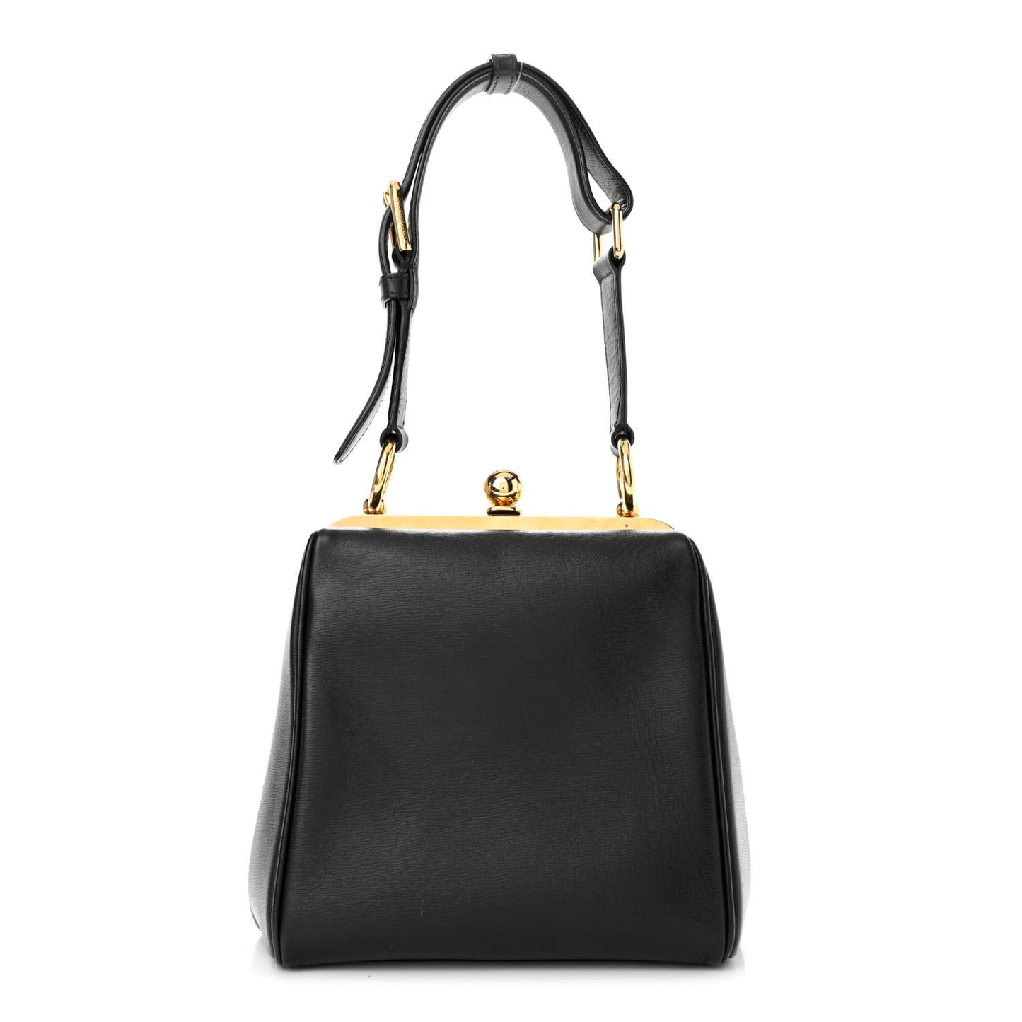 Calfskin Agata Shoulder Bag Black