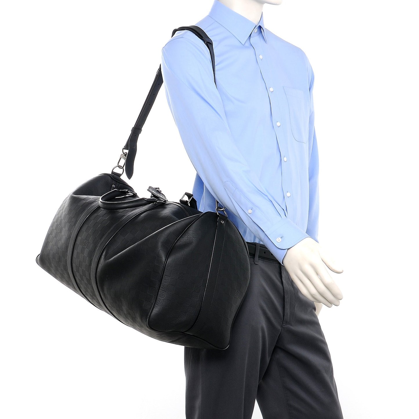 Damier Infini Keepall Bandouliere 55 Onyx