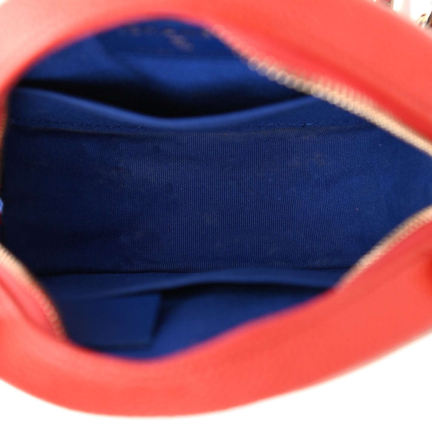 Caviar Quilted Round Filigree Crossbody Blue White Red