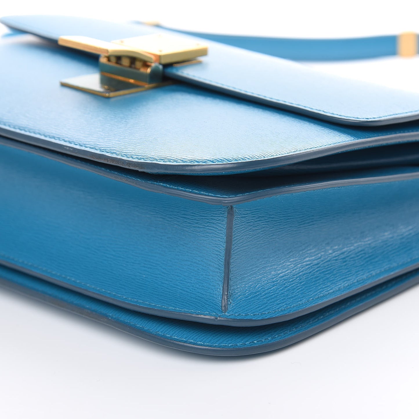 Liege Calfskin Medium Classic Box Flap Bag Turquoise
