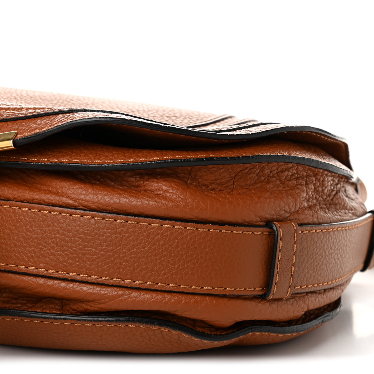 Calfskin Medium Marcie Round Crossbody Bag Tan