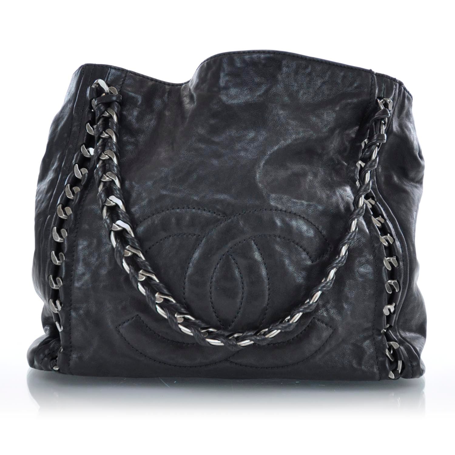 Chanel Leather Modern Chain Tote Black 1 of 8
