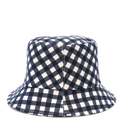 Christian Dior Gingham Reversible Teddy-D Brim Bucket Hat 57 Black White 3 of 14