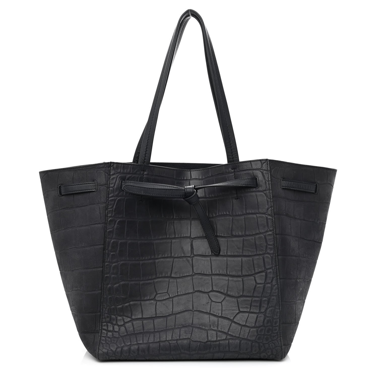 Celine Crocodile Embossed Nubuck Small Belt Cabas Phantom Navy Blue 1 of 12