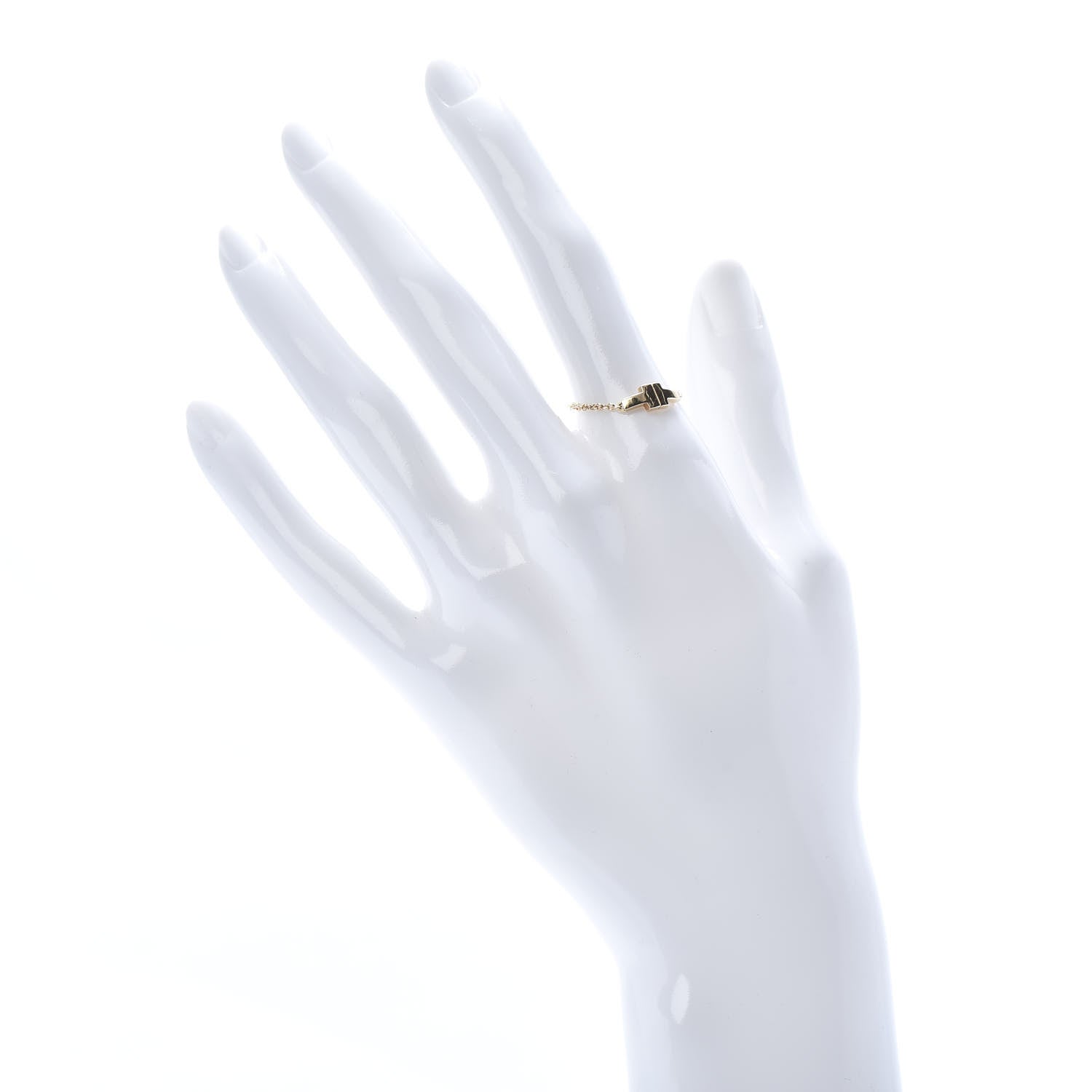 Tiffany 18K Rose Gold T Chain Ring 54 7 2 of 5
