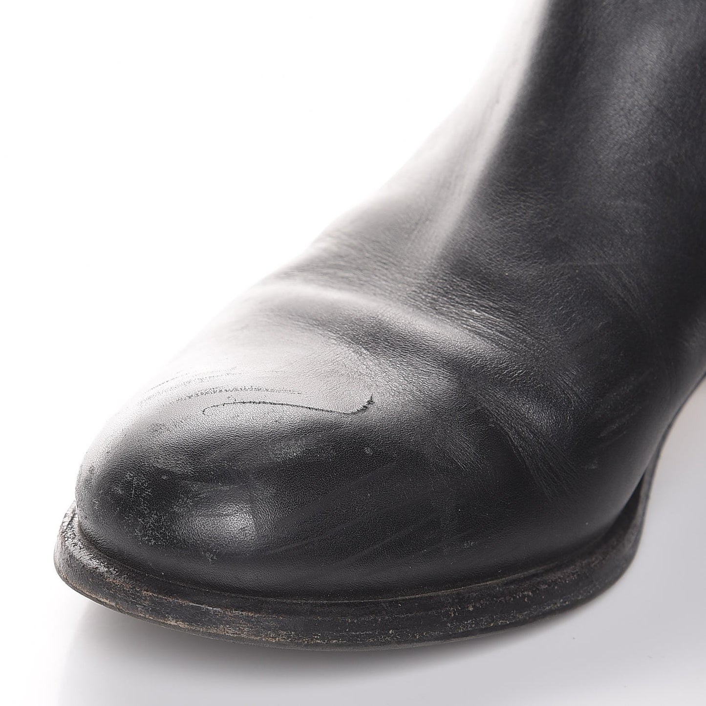 Nappa Ascot Ribbon Lace Up Riding Boots 37 Black