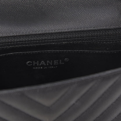 Chanel Caviar Chevron Quilted Mini Rectangular Flap Black 6 of 10