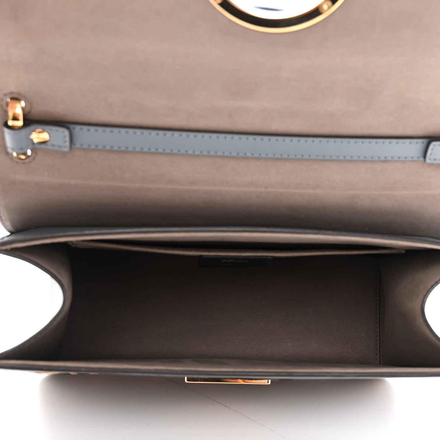 Vitello Century Velvet F is Fendi FF Kan I Shoulder Bag Tobacco Tempesta