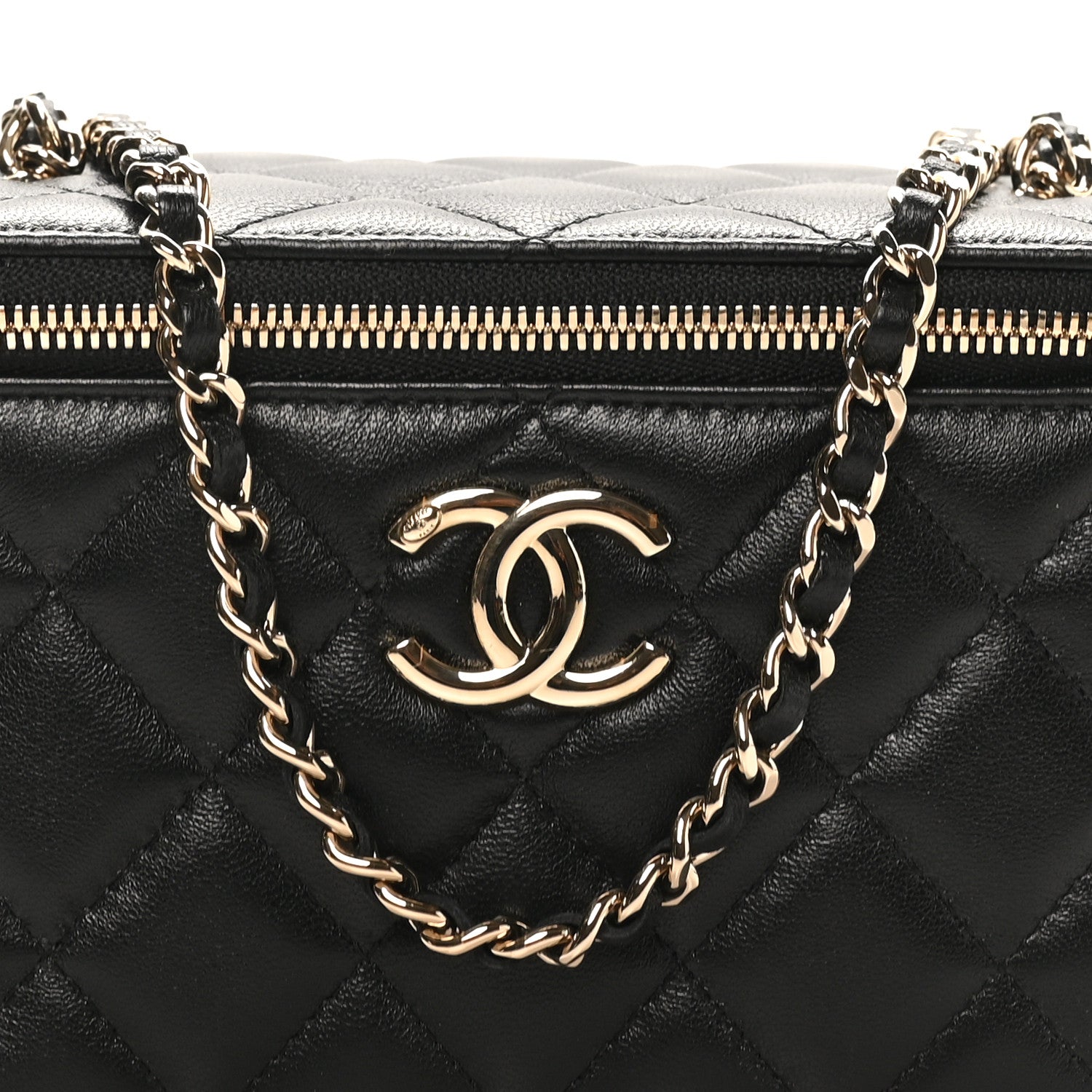 Chanel Lambskin Quilted Small CC Vanity Case Black 16 of 23